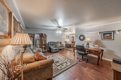 Office space featuring hardwood / wood-style floor
