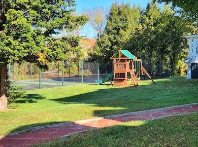 Tennis court and kids playground