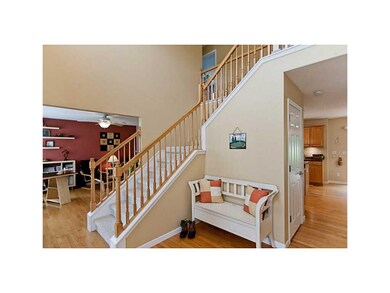 Foyer. 2 story foyer with maple hardwood floors an