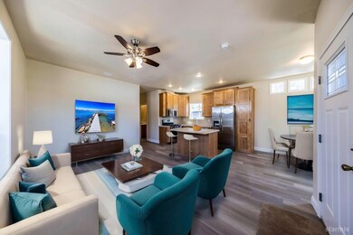 This photo features a virtual staging effect. The 