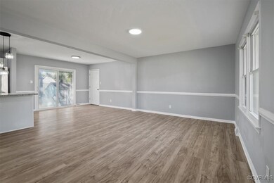 Great room looking towards dining area with slidin
