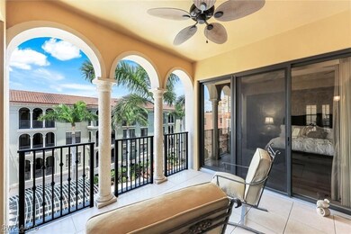 Balcony with a ceiling fan