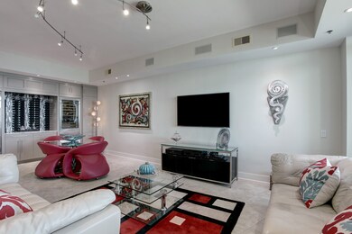 The living area features surround sound and an ele