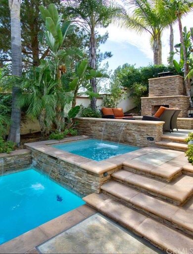 Solar heated saltwater pool and cozy outdoor firep