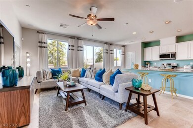 Great room and kitchen of actual home