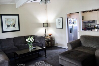 Bright and sunny living room with tongue and groove vaulted ceilings