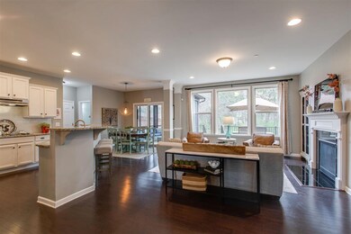 The gleaming hardwood floor is throughout the main level living areas.