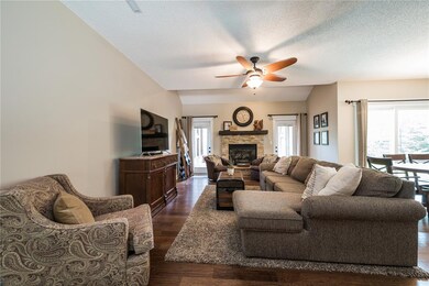 Great room w/stone gas fireplace.