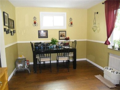 Dining room with chair rail.