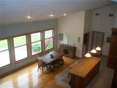 Overhead view from loft to the dining area.