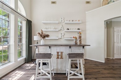 Entertain in style! This charming bar setup is nes