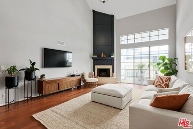 Living room with 20ft ceilings