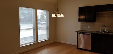 Kitchen with stainless steel dishwasher, an invit
