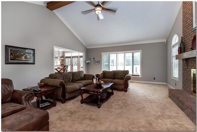 Step-Down Family Room with Vaulted Ceiling
