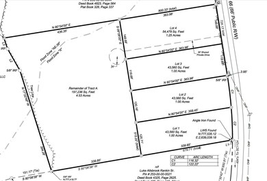 Screenshot of the Plat with lot dimensions