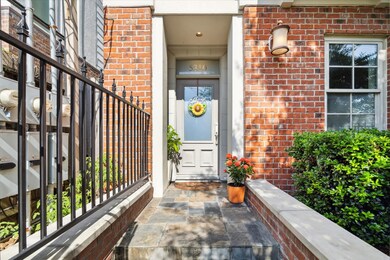 Pretty Porch with slate tiles. A frosted and bevel