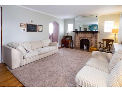 Living Room. Large Living Room has hardwood floori