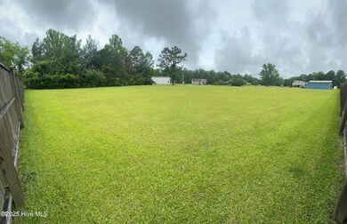 Back, left corner of lot