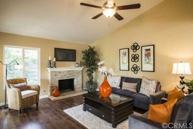 Lovely living room with cozy fireplace