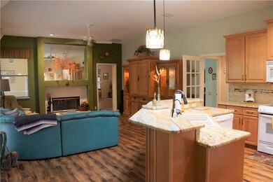 Family room and kitchen