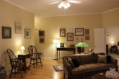 Living room has beautiful hardwood floors.  Lovely 10' ceilings in Living room too!