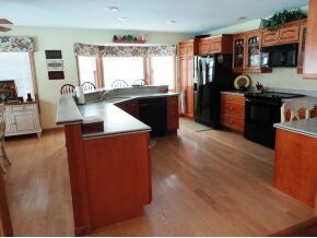 kitchen with corian counters