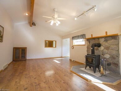 Wood burning fireplace in the great room