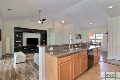 Large breakfast bar in the kitchen