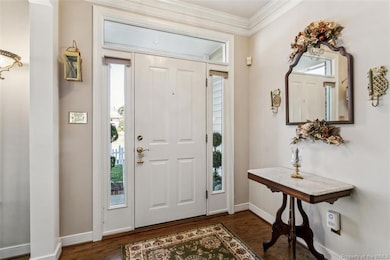 Foyer with glass side lights and transome!