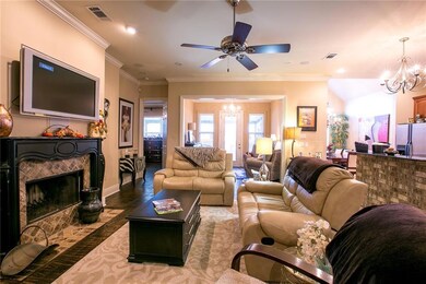 Beautiful fireplace-TV not included.  Note the 10