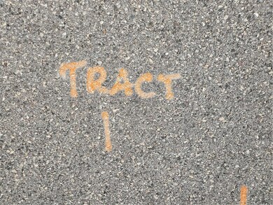 Marked in the road