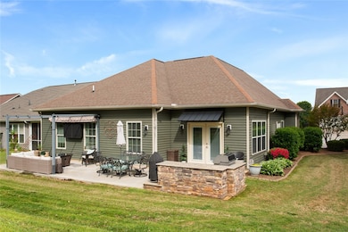 Large patio with double door for enterainment 
