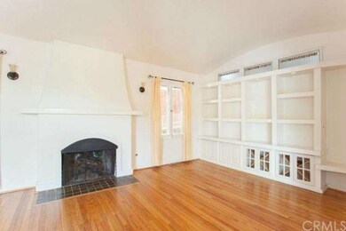 Living Room with Fireplace, Stained Glass, Built i