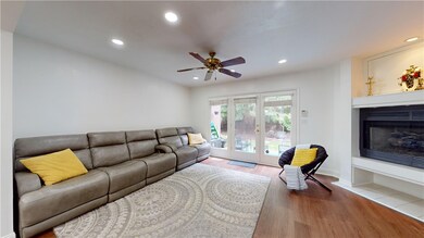 The living space has a gas fireplace