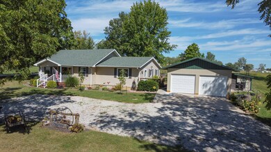 Front view of home & garage