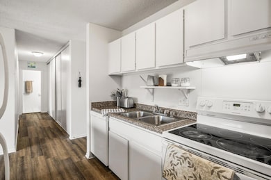 Many kitchen cabinets on both sides