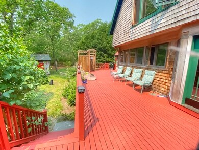 Large expansive deck overlooking spectacular gardens