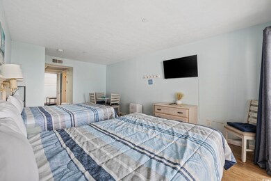 Bedroom with light wood-style flooring