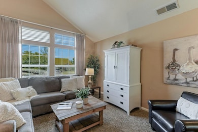Living Room with Vaulted Ceiling!