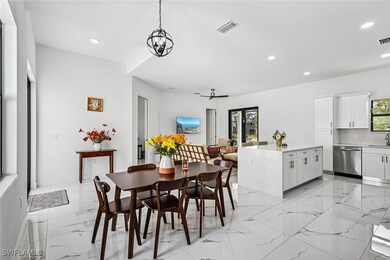 Dining area featuring recessed lighting, a healthy