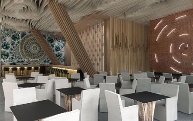 Design include interior main dining area and bar with 73 seats, 3,790 sf open-air terrace with 132 seats both lounge and tables.