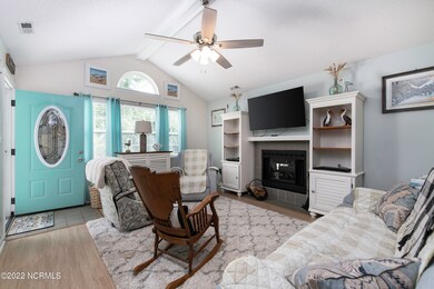 Living Room with Vaulted Ceiling