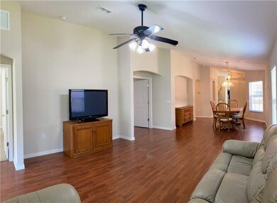 Living Room with Ceiling Fan.