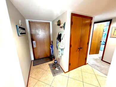 Interior space with light carpet