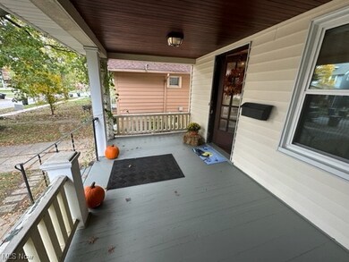View of front porch that has been freshly painted!