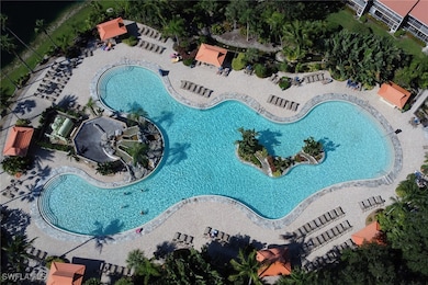 Bird's eye view of community salt water pool area