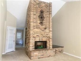 Custom Brick Wood Burning Fireplace.