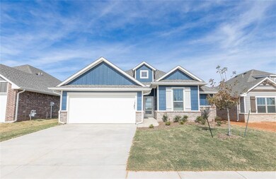 Craftsman inspired home featuring concrete driveway, a front yard, and an attached garage