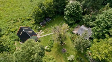 Aerial view of primary buildings.