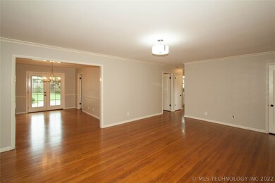 Living room open to the dining room